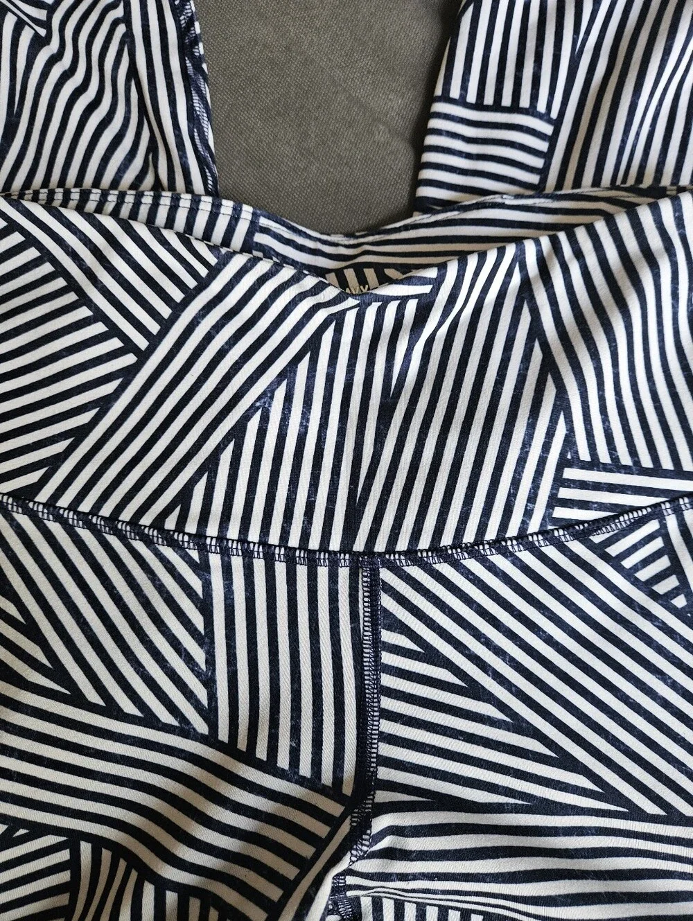 Old Navy Active Navy and White Striped Leggings
